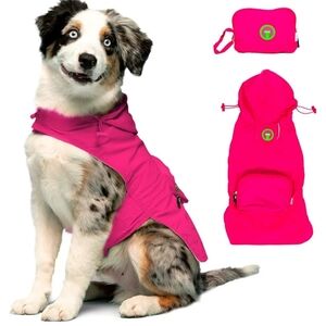 fabdog hot pink‎ Raincoat Packable Waterproof Nylon Coat for Dogs - Bright sz XS